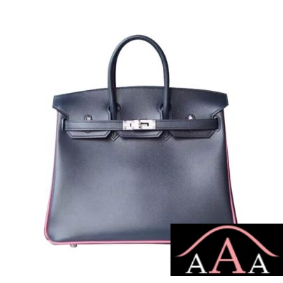 HERMES BIRKIN 25 HANDBAG CC78 BLUE MARINE AND 8W ROSE AZALEE BOX SHW-1.jpg