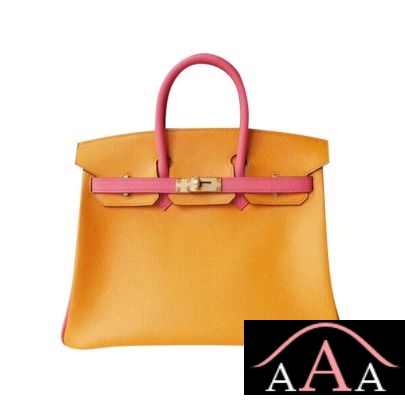 HERMES BIRKIN 25 HANDBAG CK93 ORANGE AND 8W ROSE AZALEE EPSOM GHW-1.jpg