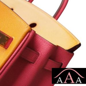 HERMES BIRKIN 25 HANDBAG CK93 ORANGE AND 8W ROSE AZALEE EPSOM GHW-5.jpg