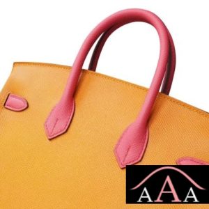HERMES BIRKIN 25 HANDBAG CK93 ORANGE AND 8W ROSE AZALEE EPSOM GHW-6.jpg