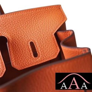 HERMES BIRKIN 25 HANDBAG CK93 ORANGE TOGO GHW-5.jpg