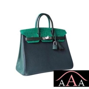HERMES BIRKIN 25 HANDBAG PATCHWORK VERT CROCODILE SHW-3.jpg