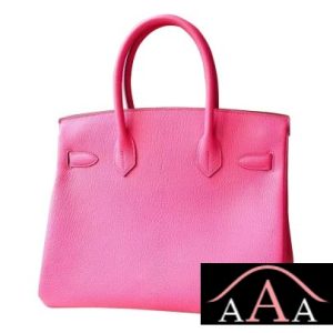 HERMES BIRKIN 30 BAG 5J FUSCHIA PINK CHEVRE MYZORE GOATSKIN GHW-4.jpg