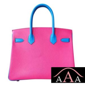 HERMES BIRKIN 30 BAG 5R FUSCHIA PINK AND L3 ROSE PURPLE AND B3 BLUE ZANZIBAR CHEVERE GHW-3.jpg