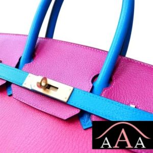 HERMES BIRKIN 30 BAG 5R FUSCHIA PINK AND L3 ROSE PURPLE AND B3 BLUE ZANZIBAR CHEVERE GHW-6.jpg