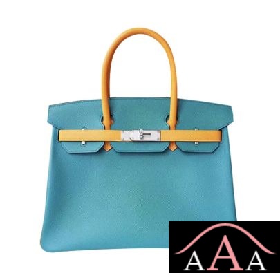 HERMES BIRKIN 30 BAG 7F BLUE PAON AND 9V JAUNE DOR EPSOM SHW-1.jpg