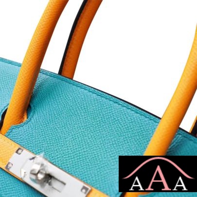 HERMES BIRKIN 30 BAG 7F BLUE PAON AND 9V JAUNE DOR EPSOM SHW-6.jpg