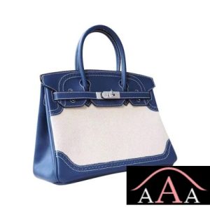 HERMES BIRKIN 30 BAG 7P BLUE DE PRUSSE SWIFT AND CANVAS GHILLIES SHW-1.jpg