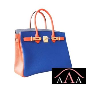 HERMES BIRKIN 30 BAG 7T BLUE ELECTRIC AND BLEU LIN AND ORANGE POPPY TOGO GHW-3.jpg