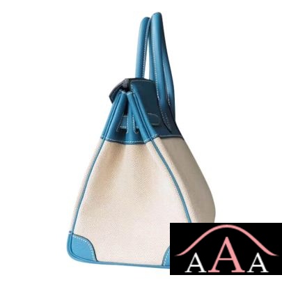 HERMES BIRKIN 30 BAG 89 NOIR AND CC75 BLUE JEAN TOGO AND CANVAS SHW-3.jpg