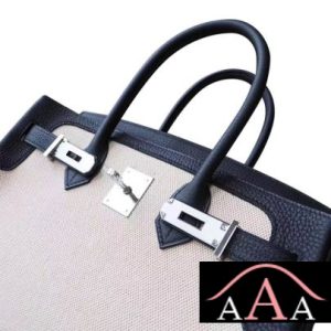 HERMES BIRKIN 30 BAG 89 NOIR TOGO AND CANVAS SHW-5.jpg