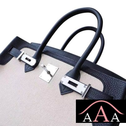 HERMES BIRKIN 30 BAG 89 NOIR TOGO AND CANVAS SHW-5.jpg