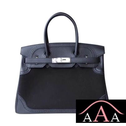 HERMES BIRKIN 30 BAG NOIR SWIFT AND TOGO CANVAS GHILLIES SHW-1.jpg