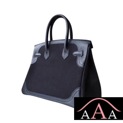 HERMES BIRKIN 30 BAG NOIR SWIFT AND TOGO CANVAS GHILLIES SHW-2.jpg