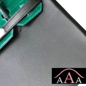 HERMES BIRKIN 30 BAG PATCHWORK VERT CROCODILE SHW-2.jpg