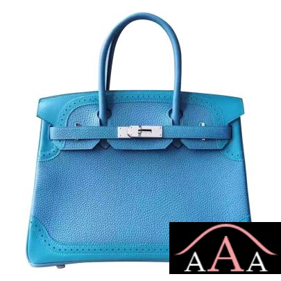 HERMES BIRKIN 30 GHILLIES BAG 7B TURQUOISE BLUE CALFSKIN SHW-1.jpg