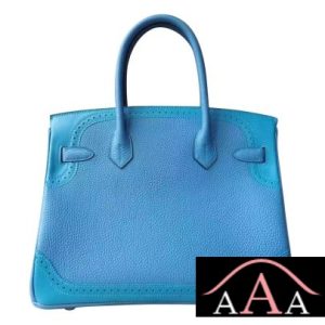 HERMES BIRKIN 30 GHILLIES BAG 7B TURQUOISE BLUE CALFSKIN SHW-4.jpg
