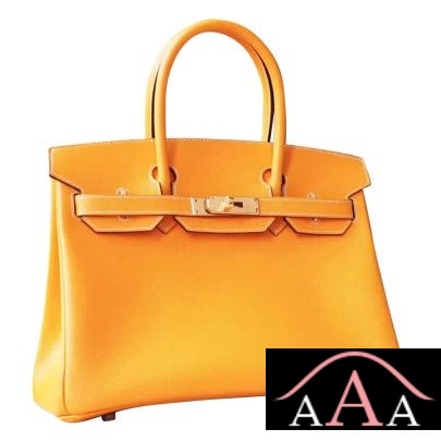 Hermes Birkin 30 Handbag 9V Jaune And 9J Feu Epsom Ghw