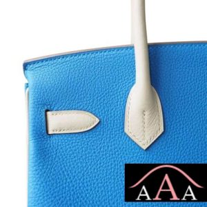 HERMES BIRKIN 30 HANDBAG BICOLORED 7Q MYKONOS CLEMENCE GHW-4.jpg