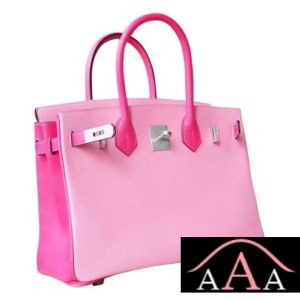 HERMES BIRKIN 30 HANDBAG BICOLORED P5 PINK CHEVRE MYZORE PHW-3.jpg