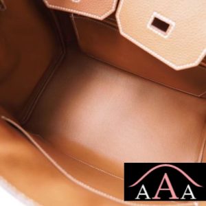 HERMES BIRKIN 35 BAG CC37 GOLD TOGO AND CANVAS GHW-2.jpg