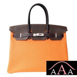 HERMES BIRKIN 35 BAG CK93 ORANGE AND 89 NOIR AND 4A CAFE TOGO SHW-1.jpg