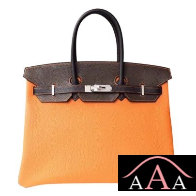 HERMES BIRKIN 35 BAG CK93 ORANGE AND 89 NOIR AND 4A CAFE TOGO SHW-1.jpg