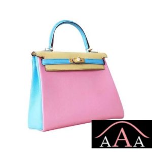 HERMES KELLY 25 HANDBAG 1Q ROSE CONFETTI AND 1Z JAUNE POUSSIN AND 7N CELESTE CHEVERE GHW-3.jpg