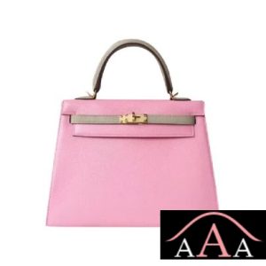 HERMES KELLY 25 HANDBAG 1Q ROSE CONFETTI AND S2 TRENCH CHEVERE GHW-1.jpg