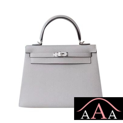 Hermes Kelly 25 Handbag 4Z Gris Mouette Epsom Shw