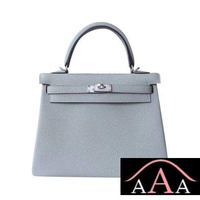 Hermes Kelly 25 Handbag 4Z Gris Mouette Togo Shw