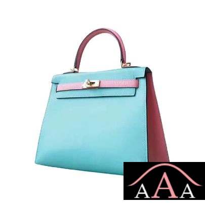 Hermes Kelly 25 Handbag 7F Blue Paon And 3Q Rose Sakura Chevere Ghw
