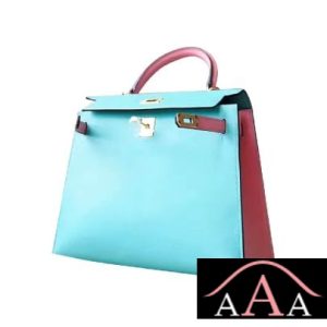 HERMES KELLY 25 HANDBAG 7F BLUE PAON AND 3Q ROSE SAKURA CHEVERE GHW-4.jpg