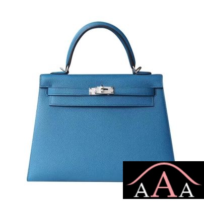 Hermes Kelly 25 Handbag 7W Blue Izmir Epsom Shw
