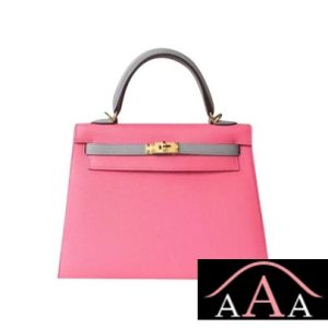 HERMES KELLY 25 HANDBAG 8W ROSE AZALEE AND 4Z GRIS MOUETTE EPSOM GHW-1.jpg