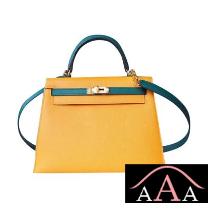 Hermes Kelly 25 Handbag 9V Jaune Dor And Z6 Malachite Epsom Ghw