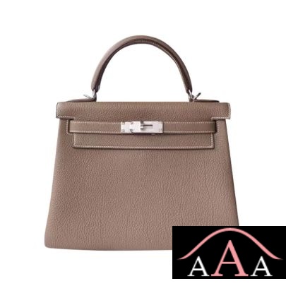 Hermes Kelly 25 Handbag CK18 Etoupe Togo Shw