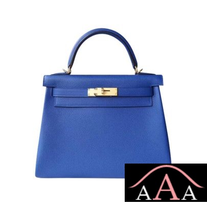 Hermes Kelly 25 Handbag I7 Blue Zellige Togo Ghw