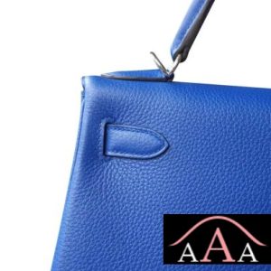 HERMES KELLY 25 HANDBAG I7 BLUE ZELLIGE TOGO SHW-5.jpg