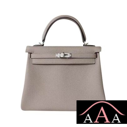 Hermes Kelly 25 Handbag M8 Gris Asphalt Togo Shw