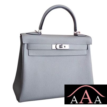 Hermes Kelly 28 Bag Bicolored 4Z Gris Mouette Togo Phw