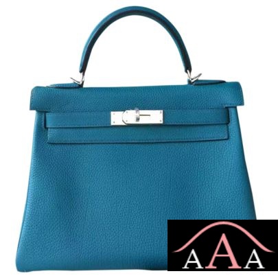 Hermes Kelly 28 Bag Blue Izmir 7W Togo Leather Shw