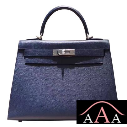Hermes Kelly 28 Bag CK76 Blue Indigo Epsom Phw