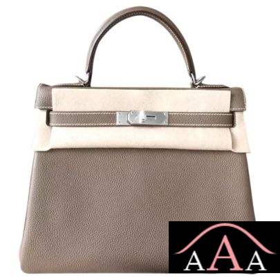 Hermes Kelly 28 Etoupe CK18 Togo Leather Shw