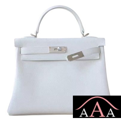 Hermes Kelly 28 Handbag 01 Blanc Togo Shw
