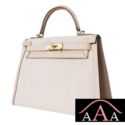 Hermes Kelly 28 Handbag 1C Poussiere Swift And Canvas Ghw