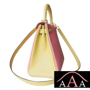 HERMES KELLY 28 HANDBAG 1Q ROSE CONFETTI AND 1Z JAUNE POUSSIN CHEVERE GHW-5.jpg