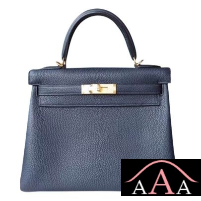 Hermes Kelly 28 Handbag 2Z Bieu Nuit Togo Ghw