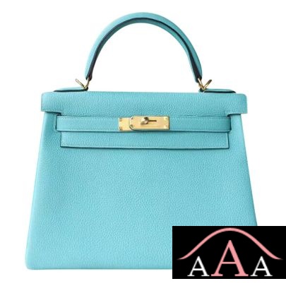 Hermes Kelly 28 Handbag 3P Blue Atoll Togo Ghw