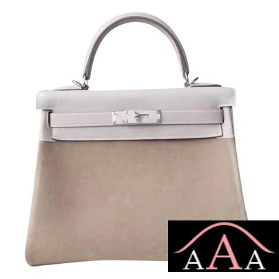 Hermes Kelly 28 Handbag 4B Biscuit Swift And Grizzly Shw